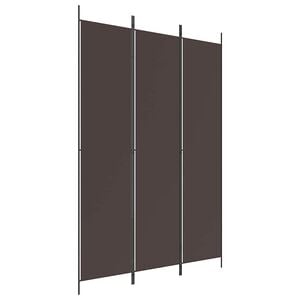 vidaXL Romdeler 3 paneler brun 150x220 cm stoff