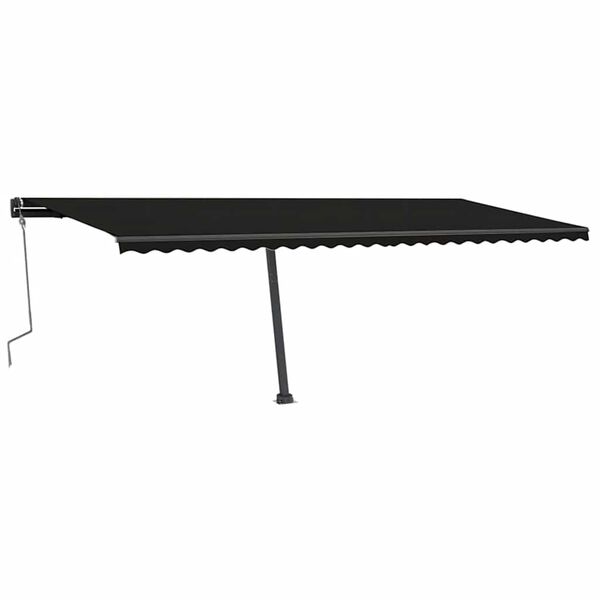 vidaXL Manuell uttrekkbar markise med LED 600x300 cm antrasitt