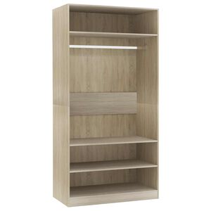 vidaXL Garderobe sonoma eik 100x50x200 cm konstruert tre