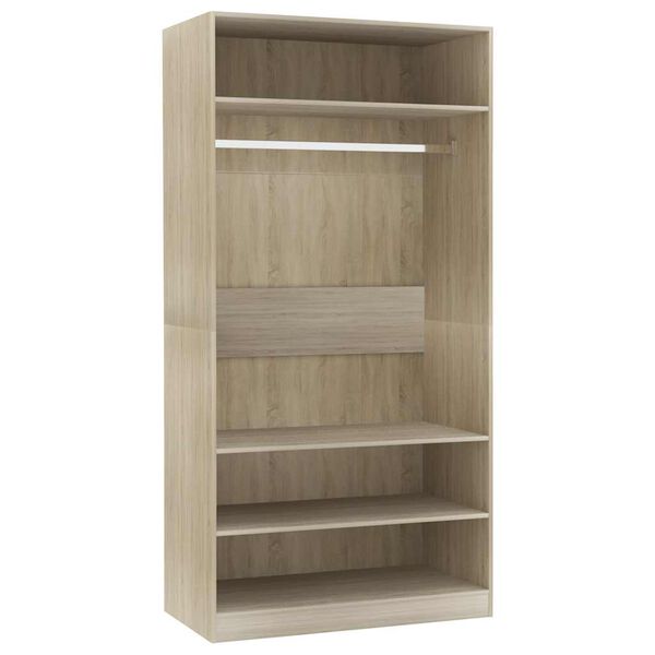 vidaXL Garderobe sonoma eik 100x50x200 cm konstruert tre