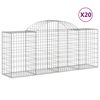 vidaXL Gabionkurver buede 20 stk 200x50x80/100 cm galvanisert jern