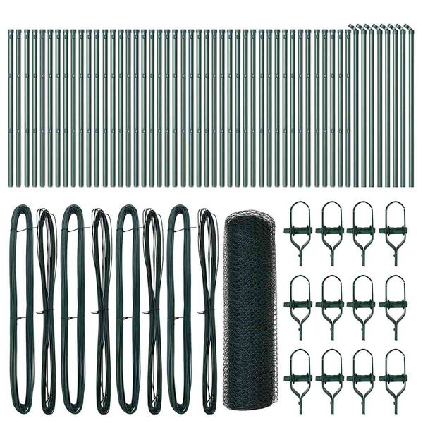 vidaXL Gjerdepåle grønn 100 x 0,8 m (13 mm mesh) Stål og PVC