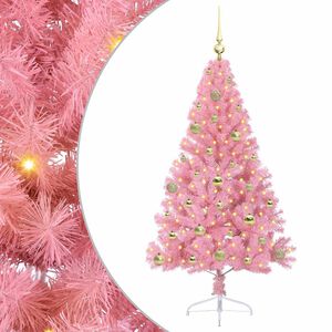 vidaXL Kunstig Forh&aring;ndsopplyst Juletre med 150 LED Rosa 150 cm PVC