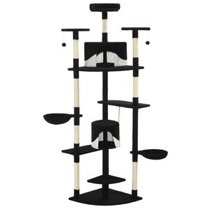 vidaXL Kloretre med klorestolper i sisal 203 cm svart og hvit