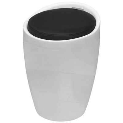 242243 vidaXL Stool White and Black Faux Leather