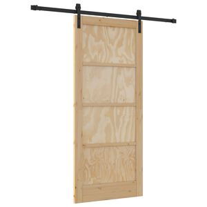 vidaXL Skyved&oslash;r 86 x 198,5 cm Heltre furu Naturlig og svart