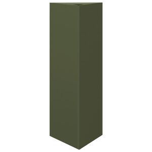 vidaXL Plantekasse olivengr&oslash;nn trekantet 30x26x75 cm st&aring;l