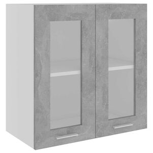 vidaXL Hengende skap glass "Lyon" betonggr&aring; 60x31x60 cm