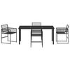 vidaXL Hage Spisegruppe 5 pcs Svart Pulverlakkert st&aring;l