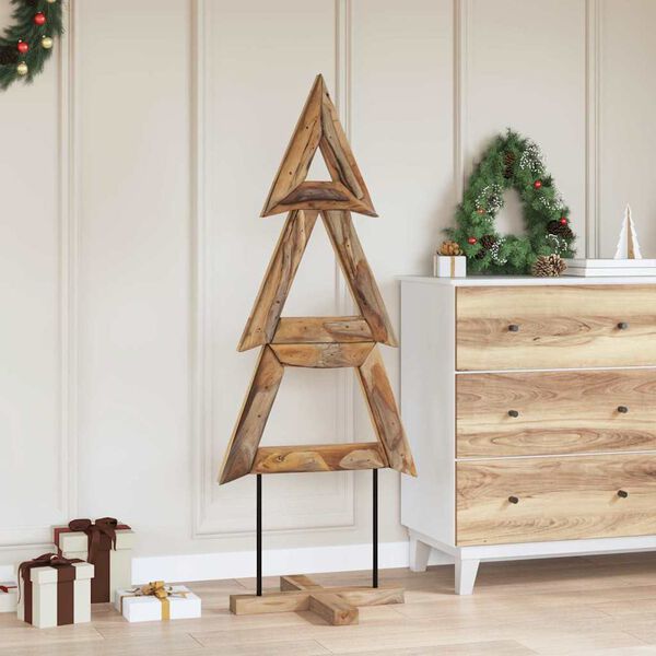 vidaXL Juletre med stativ Brun 149,5 cm Heltre teak