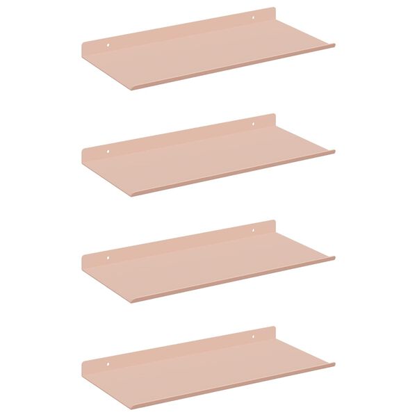 vidaXL Flytende hylle Veggmontert 4 pcs Rosa 40 x 18 x 2,5 cm St&aring;l