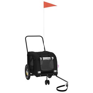 vidaXL Kjæledyrsykkelhenger svart oxfordstoff og jern