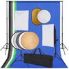 vidaXL Fotostudiosett med softboks lys, bakgrunn og reflektor