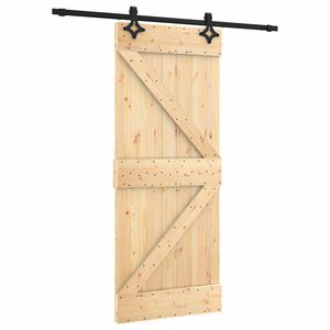 vidaXL Skyved&oslash;r Naturlig og svart 85 x 210 cm Massiv Furu Tre