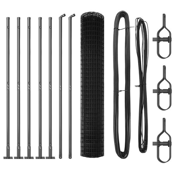vidaXL Gjerde med stolpe Gr&aring; 1,6 x 10 m St&aring;l og PVC