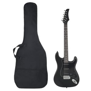 vidaXL Elektrisk gitar for nybegynnere med veske svart 4/4 39"