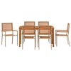 vidaXL Hage Spisegruppe 7 pcs Beige Solid akasietre