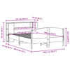 vidaXL Seng med bokhylle uten madrass voksbrun 135x190 cm heltre furu