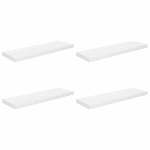 vidaXL Flytende vegghyller 4 stk h&oslash;yglans hvit 80x23,5x3,8 cm MDF