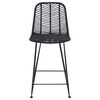 vidaXL Barstol 2 pcs Svart 44,5 x 54,5 x 97,5 cm Rattan og Jern