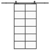 vidaXL Skyved&oslash;r med monteringssett svart 90x205 cm ESG-glass