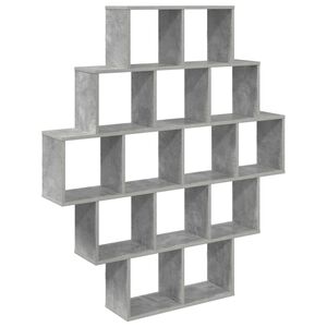 vidaXL Vegghylle Betonggr&aring; 120 x 20 x 136 cm Konstruert tre
