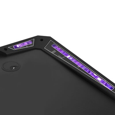 vidaXL Spillebord LED med Y-form svart 90x60x75 cm