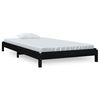 vidaXL Stableseng svart 90x200 cm heltre furu