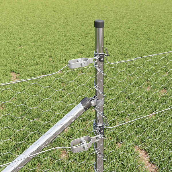 vidaXL Gjerdep&aring;le s&oslash;lv 100 x 0,5 m (36 mm netting) St&aring;l