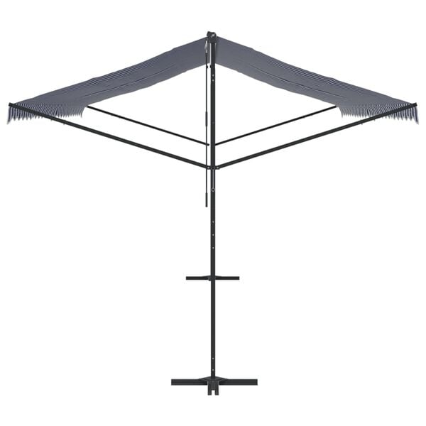 vidaXL Frittst&aring;ende markise bl&aring; og hvit 600x300 cm stoff og st&aring;l