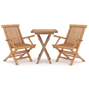 vidaXL Hagespisestuesett 3 deler heltre teak