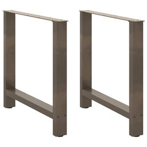 vidaXL Spisebordben naturst&aring;l 2 stk 70x(72-73) cm st&aring;l