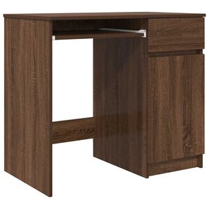 vidaXL Skrivebord brun eik 86x49x76 cm konstruert tre