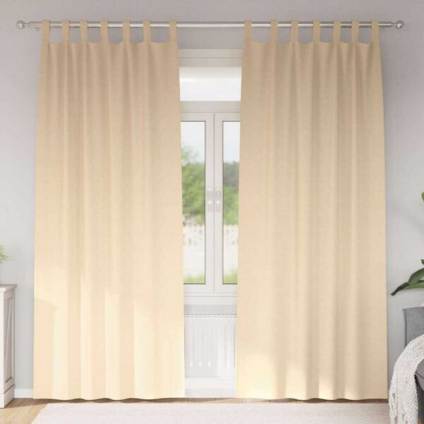 vidaXL M&oslash;rkleggende Gardiner med Ringer 2 pcs Krem 260 x 140 cm