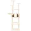 vidaXL Kattetre med klorestolper i sisal kremhvit 167 cm
