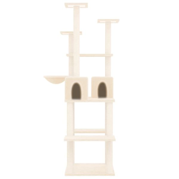vidaXL Kattetre med klorestolper i sisal kremhvit 167 cm