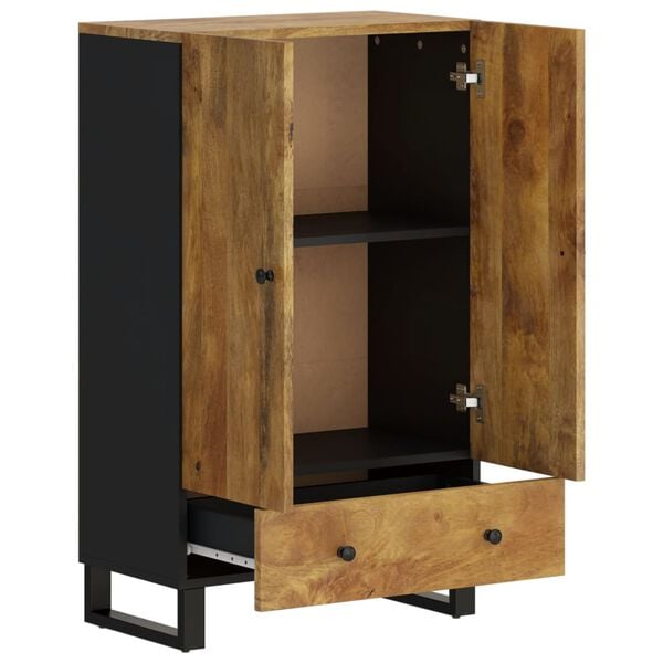 vidaXL Highboard med skuff 60x33x100 cm heltre mango og jern