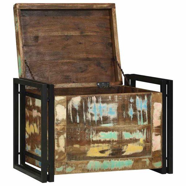 vidaXL Lagringsboks Brunt og svart 60 x 40 x 41 cm Gjenvunnet tre