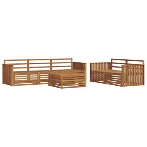 vidaXL Utend&oslash;rs sofa-sett 6 stk. Naturlig Solid akasietre