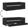 vidaXL Dagseng med skuffer uten Madrass svart 75x190 cm