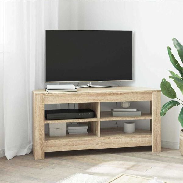 vidaXL Hj&oslash;rneTV-skap Sonoma eik 102 x 40,5 x 45 cm Konstruert tre