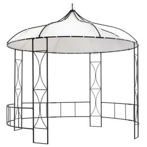 vidaXL Paviljong 300x290 cm hvit rund