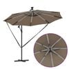 vidaXL Kantilever bananparasol Gråbrun 294 x 294 x 248 cm