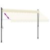 vidaXL Uttrekkbar markise kremhvit 300x150 cm stoff og st&aring;l