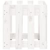 vidaXL Plantekasse med gjerdedesign hvit 40x40x40 cm heltre furu