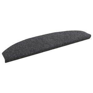 vidaXL Selvlimende trappematter 15 stk. 80 x 24,5 x 3,5 cm M&oslash;rkegr&aring;