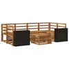 vidaXL Utend&oslash;rs sofa-sett 7 stk. Naturlig Solid akasietre