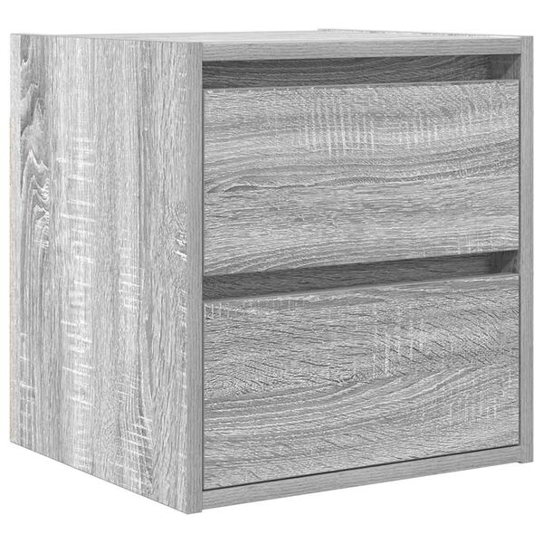 vidaXL Veggmontert nattbord grå sonoma 38x34x40 cm