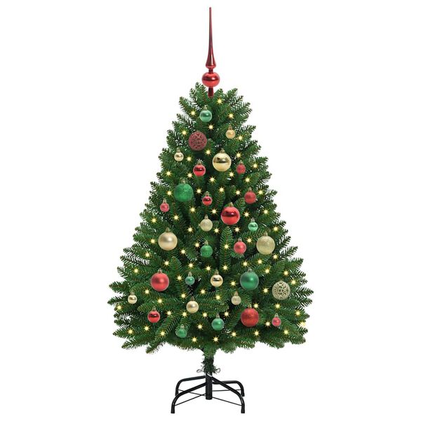 vidaXL Kunstig juletre med 150 LED grønn 120 cm PVC og metall