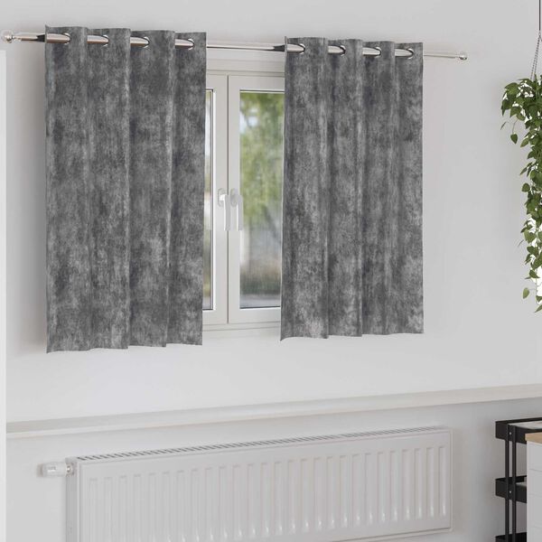 vidaXL Fløyel Gardiner med gardiner 2 pcs Grå 140 x 140 cm Fløyel